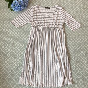 42POPS Gray White Stripe Tunic Dress XL